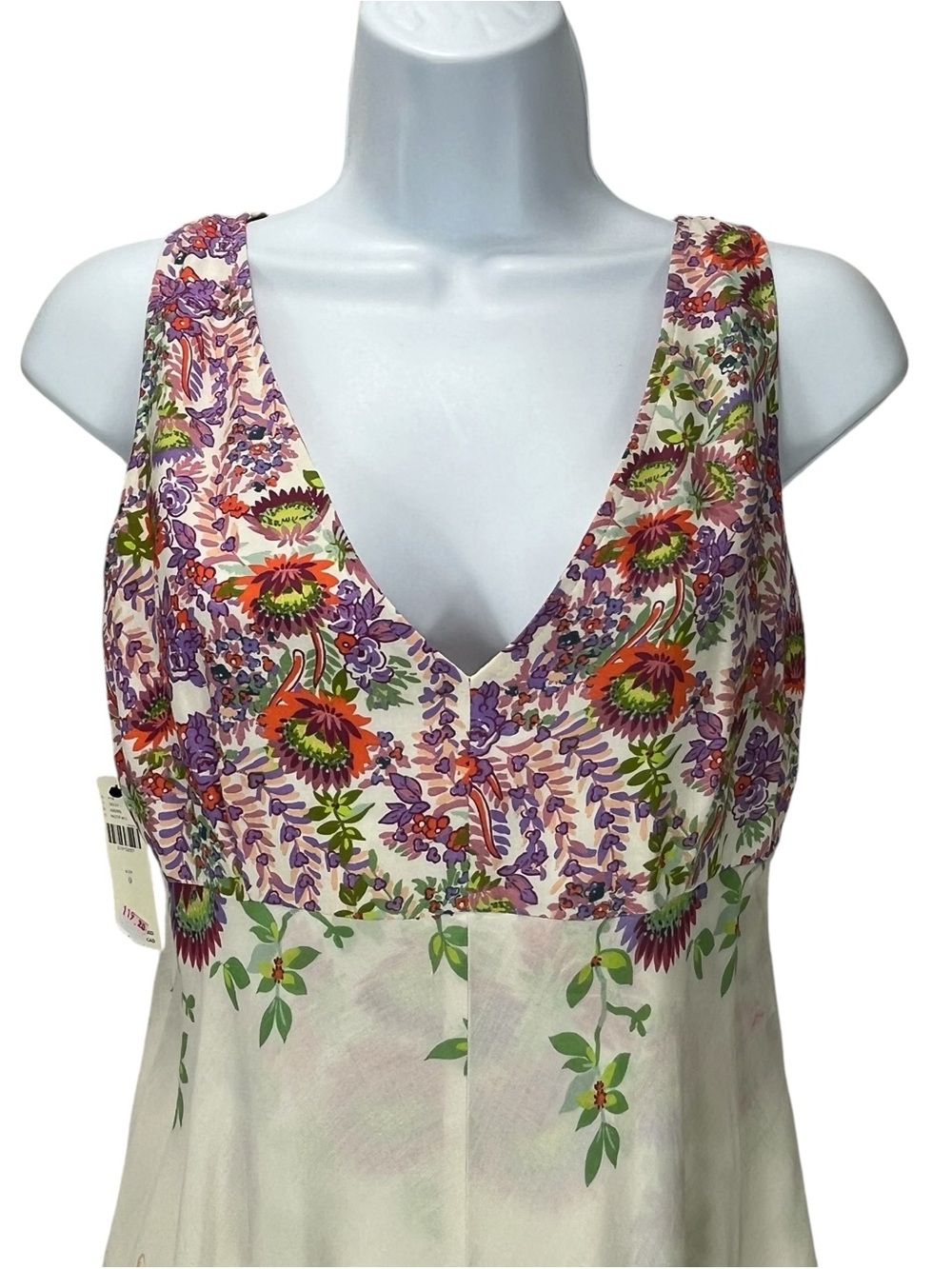 Anthropologie Women’s‎ Floral Midi Dress Size 0 Boho Viscose NWT - Picture 2 of 14